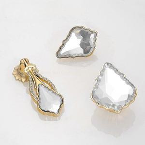 크리스탈 유리 손잡이 - 스러운 싱글 홀 서랍 수납장 도어 가구 악세사리  아연 합금