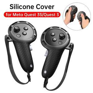 핸드 스트랩이 있는 실리콘 컨트롤러 그립 미끄럼 방지 커버 Quest 3 VR 액세서리용