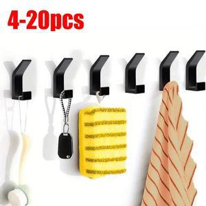 라포식 4-20Pcs 자기 접착제 벽 후크 공간 알루미늄 방수 욕실 수건 더블 옷 걸기 솔리드 코트 랙