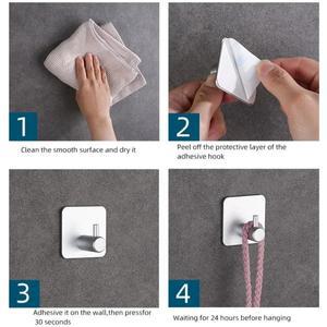 라포식 2PcsPolished 욕실 수건 걸이 스테인레스 스틸 코트 가운 후크 벽 스티커 선반 호텔 주방에 대 한