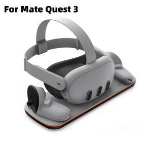 메이트 퀘스트 3 VR 헤드셋 충전 독 듀얼 컨트롤러 접촉식 스탠드 LED 포함 오큘러스 스테이션