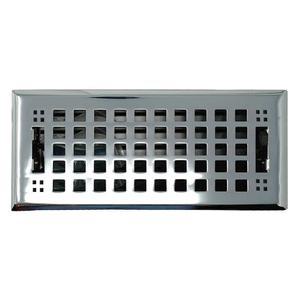 매들린 카터 컨템포러리 미션 스타일 통풍구 커버, 솔리드 캐스트 브라스 인테리어, 공기 흐름 제어, 4 x 10 인치 (전체 표면: 5.25 11.5 인치), 폴리싱 크롬