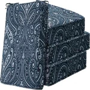 유니마타 스퀘어 코너 시트 쿠션 18.5인치 x 16인치 3인치 4개 세트 파티오 가구용 타이가 있는 실내 실외