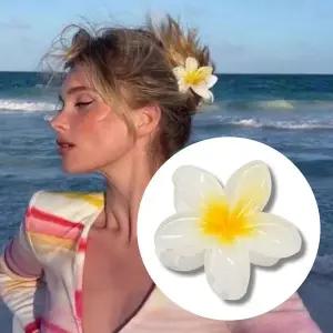 플루메리아 하와이꽃 올림머리 반묶음 헤어 집게핀