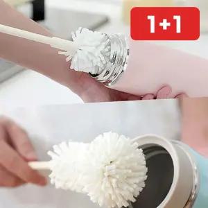 주방설거지 긴손잡이 물병솔 텀블러 흠집방지 세척솔 스펀지솔  1+1