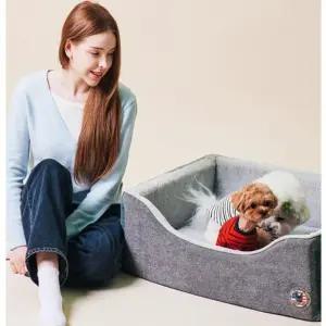 강아지 넉넉깔끔한한 범퍼 사각 쿠션 점보특대형 그레이 1P