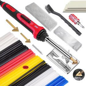 150W 플라스틱 용접기 키트, 3단 온도 제어 용접 70개 용접봉이 있는 전문 도구, 3팁, 자동차 범퍼용 휴대용 수리 카약