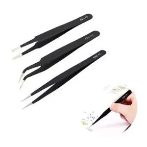 속눈썹핀셋 뽀족핀셋 파츠핀셋 정밀 일자형 세트 (WFKAMZL)