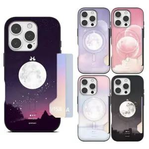 아이폰 15 16 17 프로 맥스 달토끼 밤하늘 투카드 카드2장 수납 맥세이프 범퍼 케이스