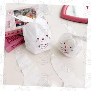 토끼 캐릭터 투명 비닐 포장지 간식 선물 포장백 귀여운 동물 디자인 홈파티 답례품 포장용품