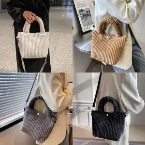 [골드스마일]왕골덴 미니 토트 크로스백 4color / 코듀로이 버튼가방