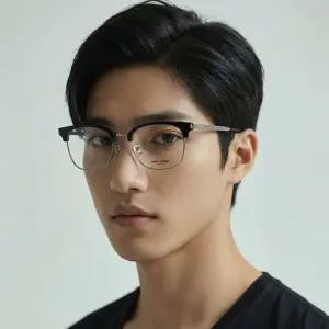 [생로랑] 안경테 SL649F 001 차은우안경 명품 하금테 아시안핏