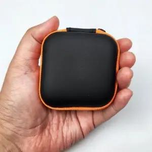 휴대용 줄이어폰 케이스 오렌지 유선이어폰 파우치 보관함 (WFKB0AP)