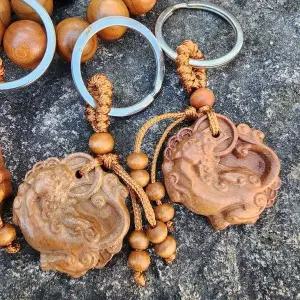 금전운 복숭아나무 재물운 비휴 키링 (WFKAZXE)