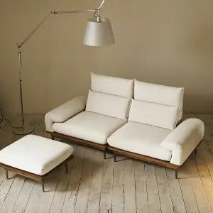 도손 3인용 알파인 패브릭 헤드레스트 원목소파 + 스툴