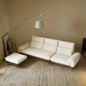 도손 4인용 알파인 패브릭 헤드레스트 원목소파 + 스툴