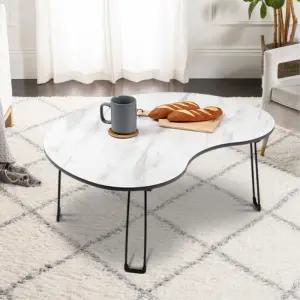 접이식 땅콩 사각 블랙 마블 좌식티테이블 교자상 폴딩 1인 거실 탁자 찻상