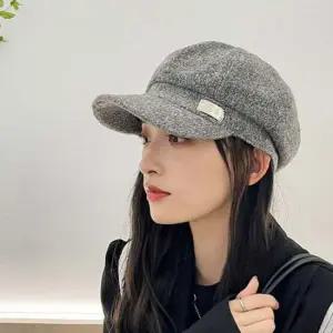 예쁜 여성 외출 패션 골지 스타일 뉴스보이캡 모자