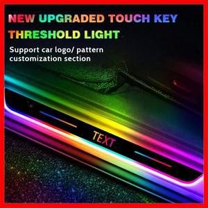맞춤형 자동차 도어 실 라이트 RGB 로고 프로젝터 웰컴 페달 램프 무빙 USB 전원 문턱 플레이트 액세서리