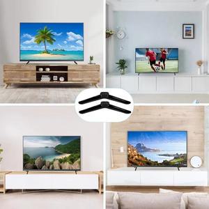 새로운 범용 TV 베이스 스탠드 다리 (나사 포함) 블랙 마운트 테이블탑 조절 가능 하드웨어 침실용