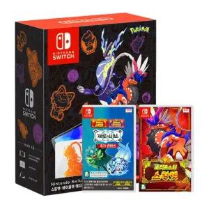 닌텐도 스위치 OLED 스칼렛 바이올렛 에디션+포켓몬스터 스칼렛 게임칩+제로의 비보[