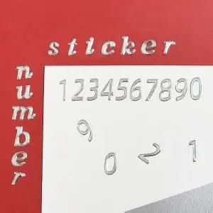 PVC 스티커 실버 숫자 (WFKBKQN)