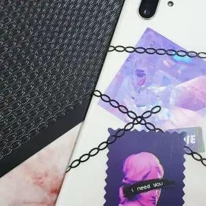 스티커 블랙 체인링 PVC (WFKBKQO)