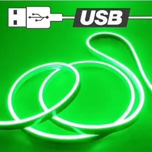 USB전원 실리콘 면발광 무드등 LED바 그린 50cm