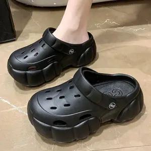 [하프클럽/]여자 통굽 여름 데일리 어글리 EVA 샌들 방수 슬리퍼