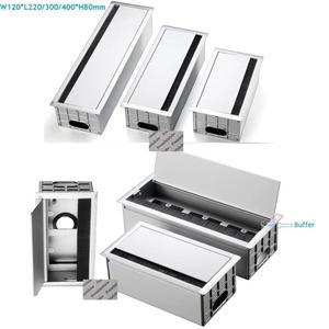 알루미늄 직사각형 와이어 케이블 탁상 그로밋 그로메트 박스 사무실 테이블 책상 버퍼 플랩 커버 브러시 8