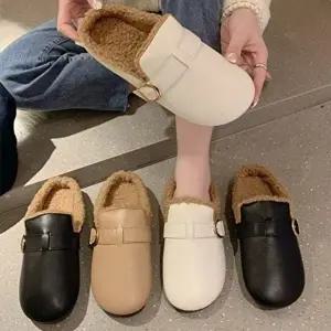 [엄지척]겨울 블로퍼 윈터 여자 3컬러 따뜻 여성 털슬리퍼 후