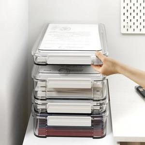 신제품 투명 아크릴 데스크탑 종이 보관 상자 A4 문서 파일 시험 용지  가정용 방진 카드 홀더 케이스