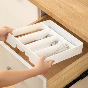 쉬운 깨끗한 구획 칼 붙이  일일 서랍 분배기 트레이 직사각 홈 주방 스푼 포크 분리 상자