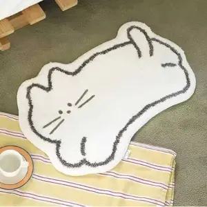 거실 소형 러그 발 매트 고양이 모양 현관 바닥 데코 (WFKBXQG)