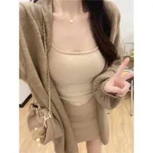 여자카디건 롱카디건 슬림핏 도톰 니트 카디건 겉옷 가을 겨울 상의 원템4