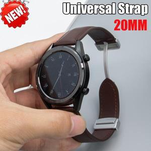 가죽 스트랩 20mm 삼성에 적합한 갤럭시 워치 6 5/4 44mm 5 프로 액티브 2 마그네틱 버클 밴드 화웨이