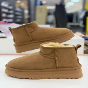 [토박스] 오즈 어그 웨어 클래식 플랫폼 울트라 미니부츠 브라운 양털 양모 겨울 부츠 방한화 OZWCF4TSUP12