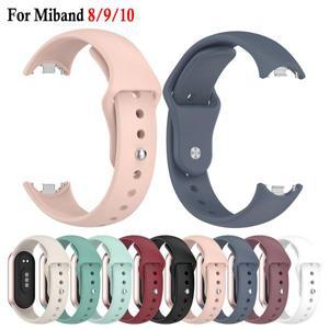 샤오미 미밴드 10/9/8 NFC 스포츠 교체용 실리콘 스트랩, 8 9 10 스마트워치 액세서리