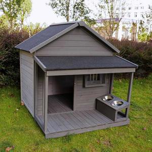 사계절 공용 목조 개집 야외 방수 아웃도어 개롱 개집형 보온 대형견