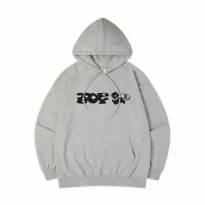 [하프클럽/탑보이]인트루더 오버핏 기모 프린팅 후드 스웨트 셔츠 (PTH2093)