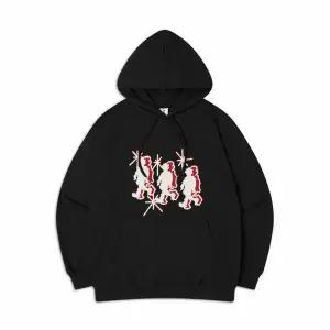 [하프클럽/탑보이]런닝크루 오버핏 기모 프린팅 후드 스웨트 셔츠 (PTH2094)