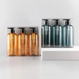 키밍 500ml 욕실 샴푸 로션 공병 3종세트 리필디스펜서 화장품 크림 용기 펌프 소분 튜브 샘플 미니 여행용