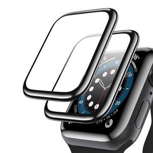 Apple Watch 화면 보호기 용 부드러운 유리 44mm 38mm 42 9D HD 풀 필름 시리즈 6 5 3 8 7 9 se 액세서리