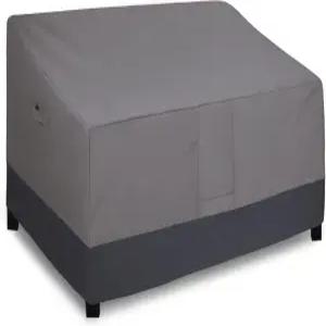 편안한 헤비 듀티 2인승 야외 러브시트 커버 방수 방풍 파티오 가구 소파 커버76Wx32.5Dx33H 인치 그레이