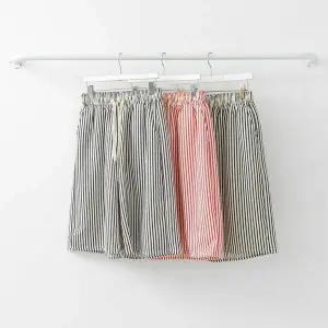 [하프클럽/옷자락]여성 여름 스트라이프 밴딩 반바지 버뮤다 5부