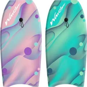 웨이브스톰 36인치 바디보드 2팩 고밀도 슬릭 바텀이 있는 그래픽 탑 데크 및 액세서리가 포함된 폼 구조