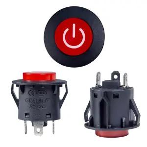 전기 자동차용 ToiCottage 2Pcs 3핀 스위치 푸시 버튼 수동 빨간색