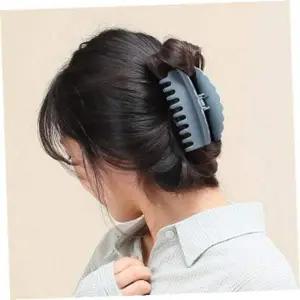 [콩심팥심]국산집게핀 엔젤슈슈무광웨이브올림머리집게핀(블루)