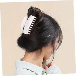 [콩심팥심]국산집게핀 엔젤슈슈무광웨이브올림머리집게핀(화이트)