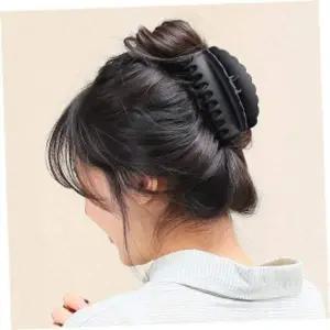 국산집게핀 엔젤슈슈무광웨이브올림머리집게핀(블랙)헤어핀